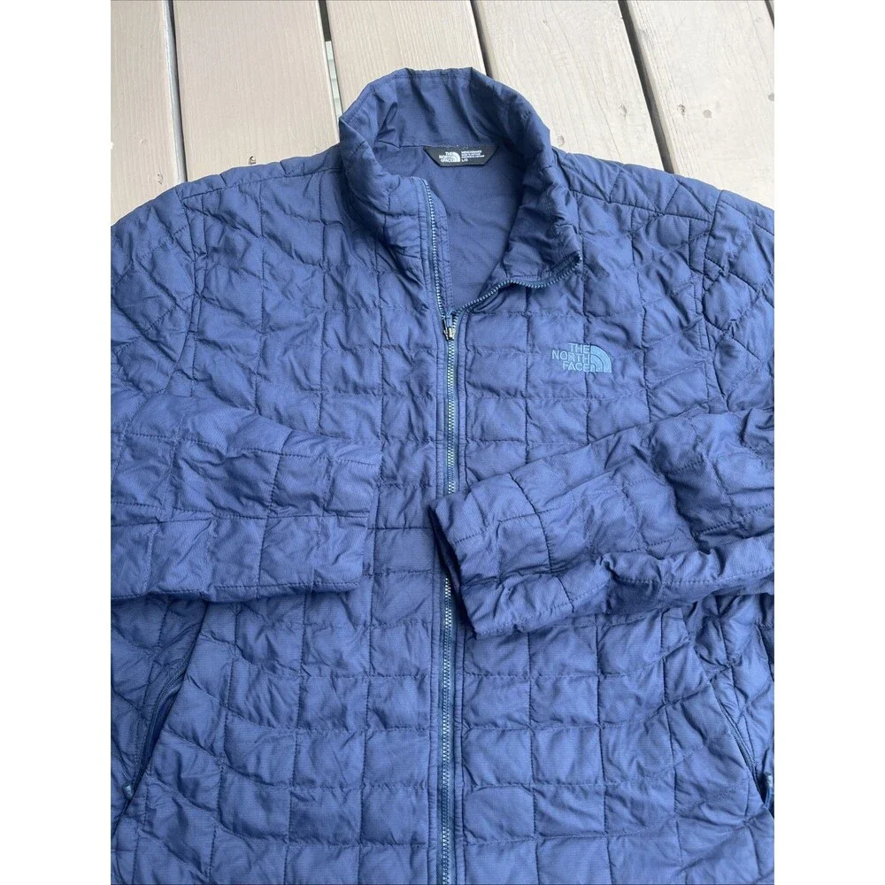 THE NORTH FACE Men's Thermoball Eco Jacket Quilted Puffer Full Zip Blue Large
